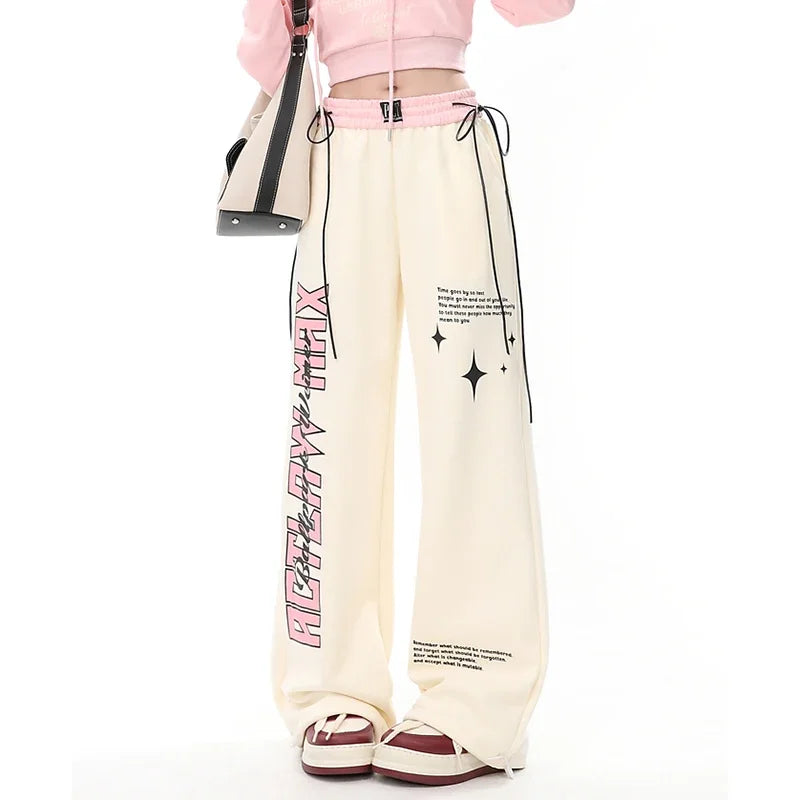 Korean high waist pants streetwear jogging pants women hip hop