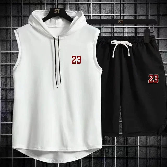 Zweiteiliges lässiges Sommer T-Shirt + Shorts Set für Herren Sportanzug