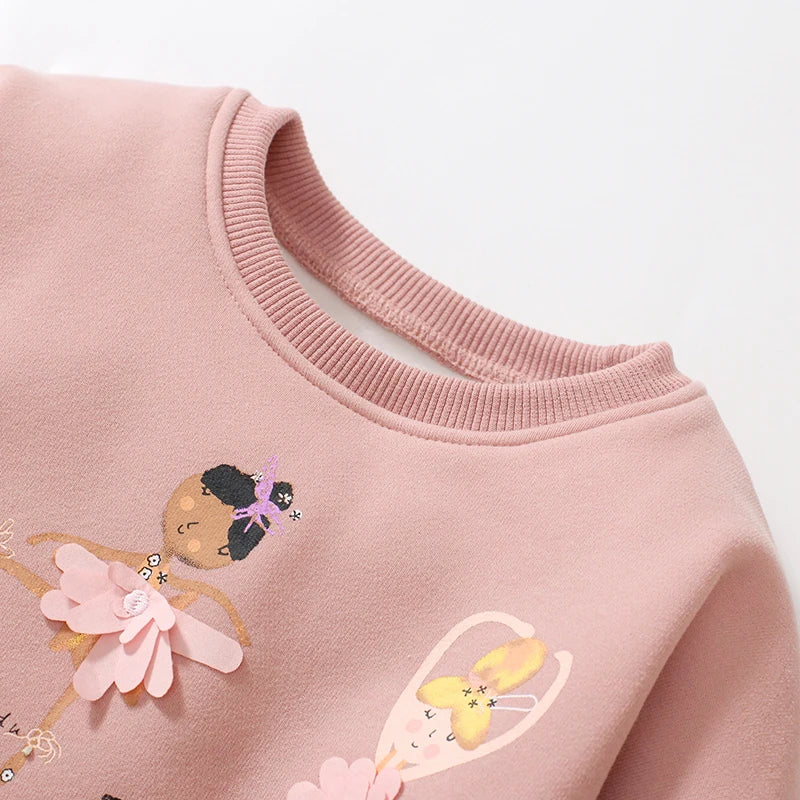 Little Maven Baby Mädchen Sweatshirt warmer Fleece Cartoon Ballett Mädchen