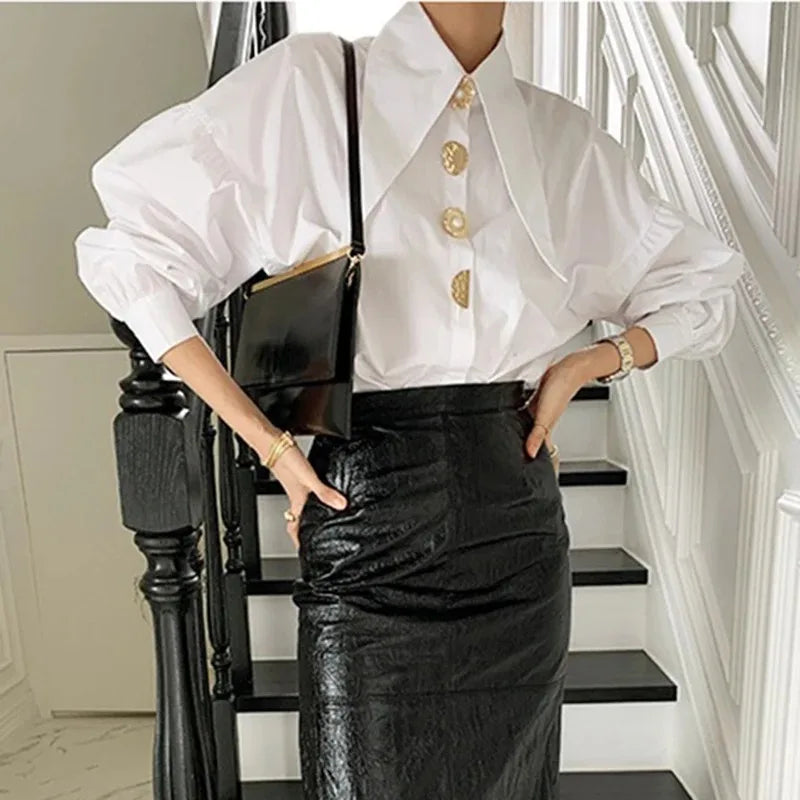Damen Bluse locker mit Reverskragen