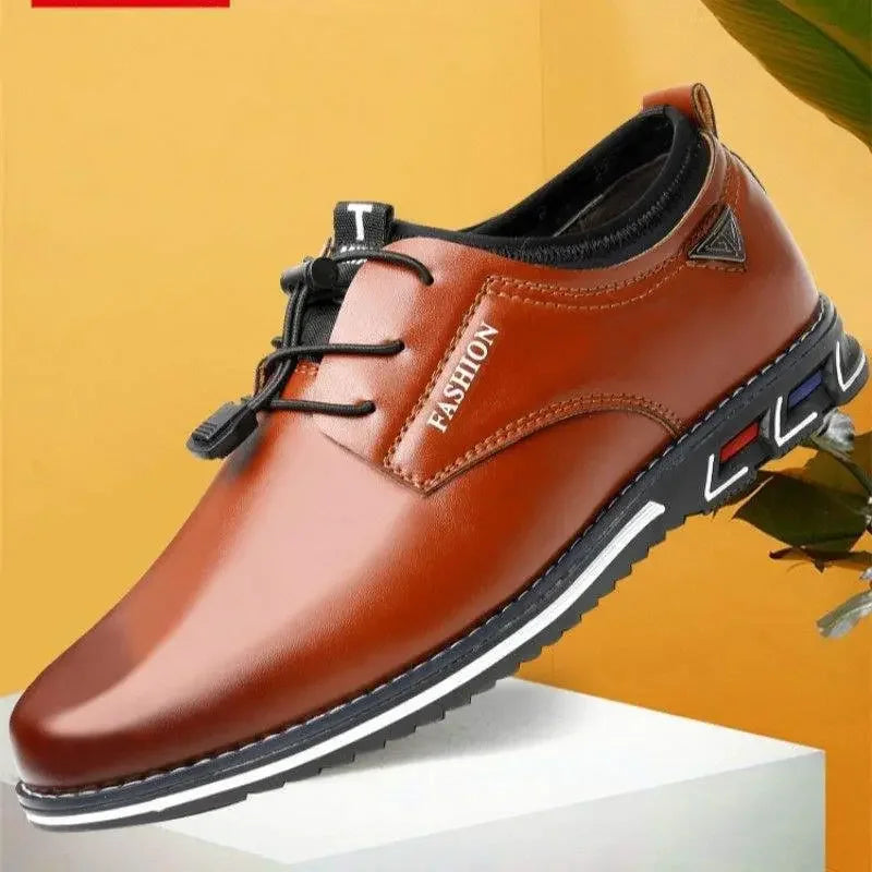 British Men's Casual Leather Shoes Comfortable Low-top Shoes