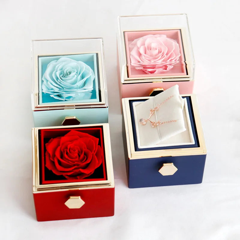 Rotating jewelry box "Infinity Rose" for jewelry