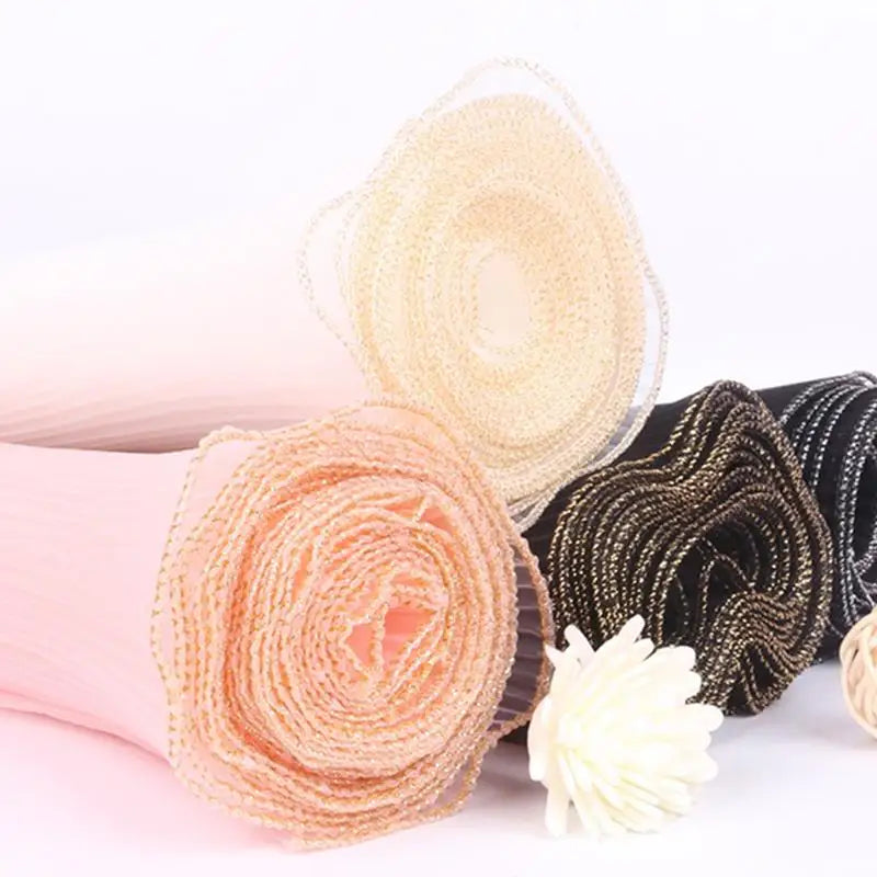 Blumenpapier Perlenwellengarn Blumenverpackung Spitzennetz 28x3,66 cm
