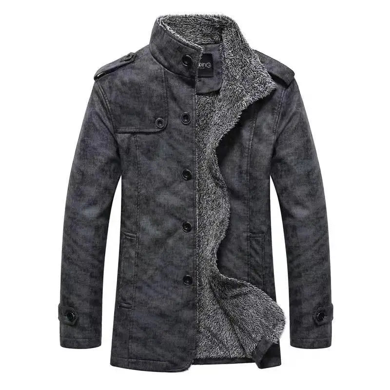 Herren Slim Fit Fleece Lederjacke