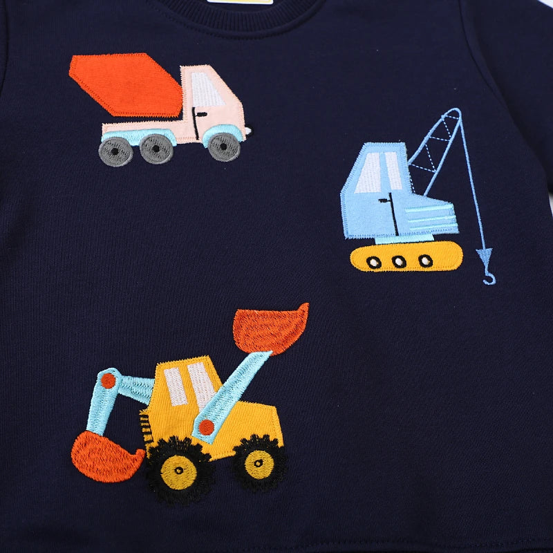 Little Maven Baby Jungen Sweatshirt Cartoon Stickerei Bagger