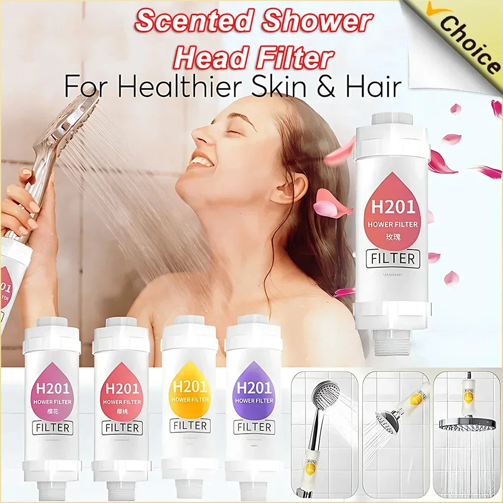 Vitamin C shower head filter, scented bath shower filter, water softener for chlorine removal