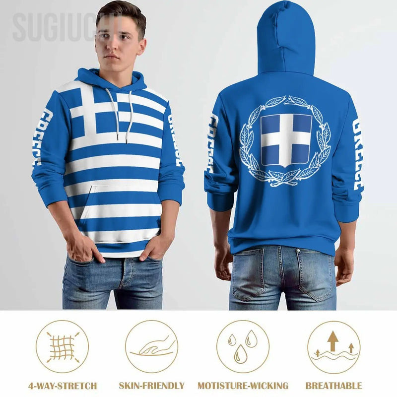 Unisex Hoodie Griechenland Flagge mit Kapuze