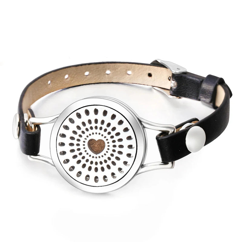 Duftarmband Ätherisches Öl Parfüm Diffusor Medaillons Leder Armband