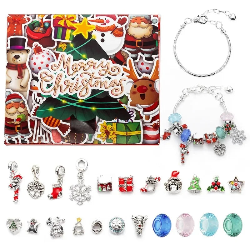 Christmas decorations Advent calendar 24-day countdown to the Christmas calendar Trendy jewelry set