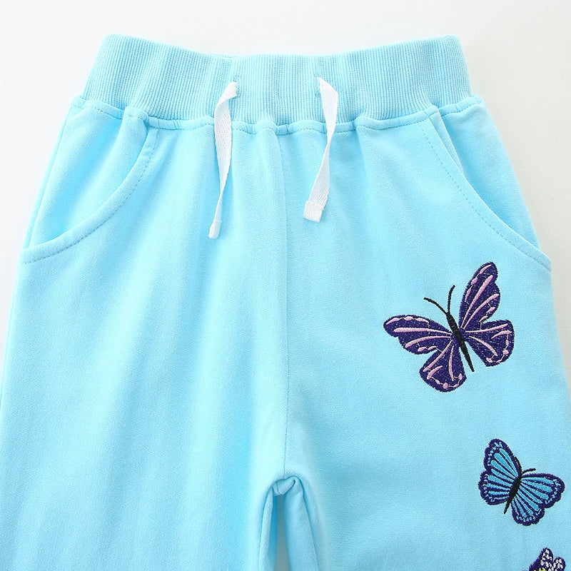 Little Maven Baby Mädchen Jogginghose Cartoon Schmetterlinge