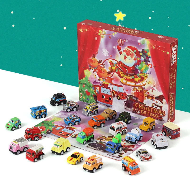 Advent Calendar Gift Box Vehicles Car Toy Set 24 Days Christmas Countdown