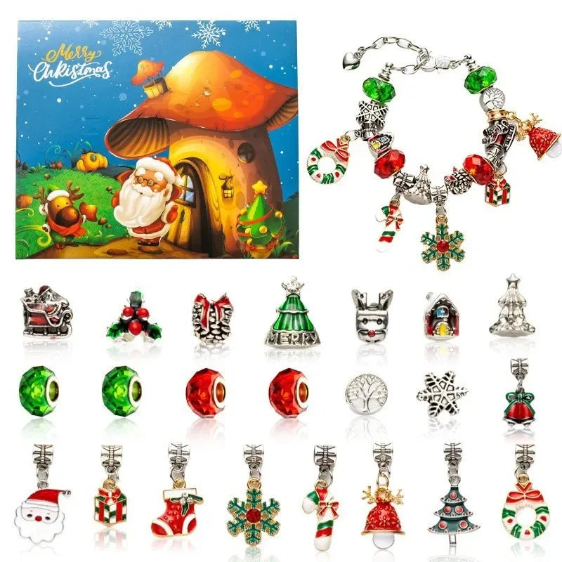 Christmas decorations Advent calendar 24-day countdown to the Christmas calendar Trendy jewelry set