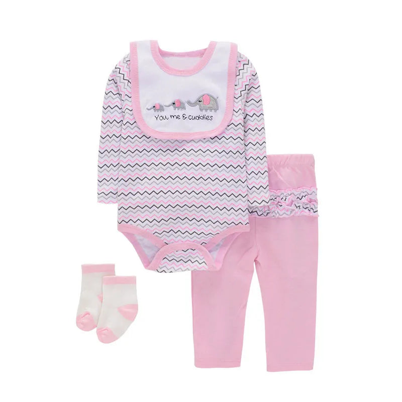 Little Maven Baby Strampler Set 4-teilig Baumwolle