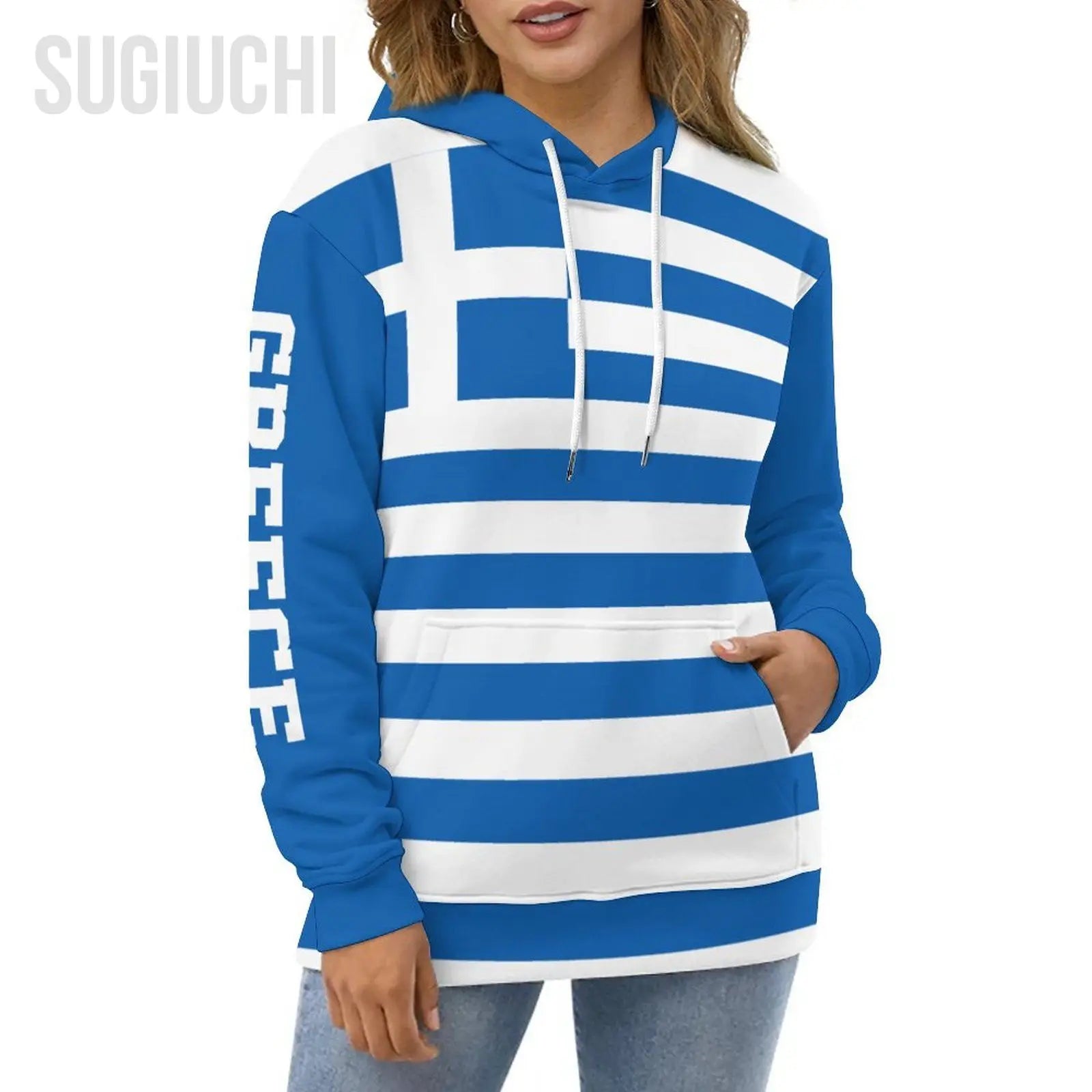 Unisex Hoodie Griechenland Flagge mit Kapuze