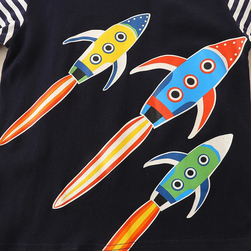 Little Maven Baby Jungen Top Cartoon Leuchtrakete