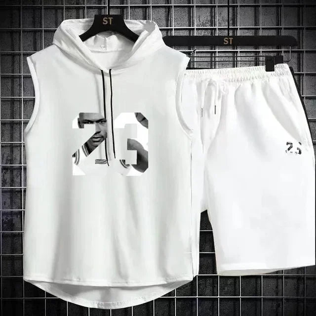 Zweiteiliges lässiges Sommer T-Shirt + Shorts Set für Herren Sportanzug