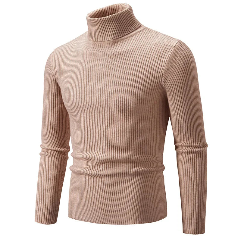 Herren Rollkragenpullover lässiger All-Match Strickpullover