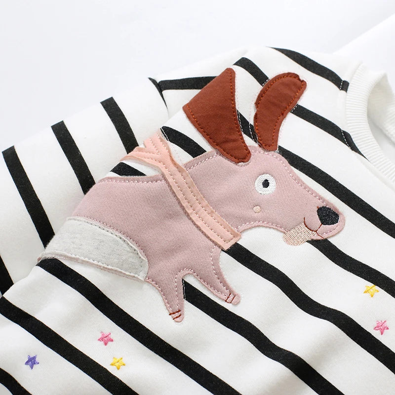 Little Maven Baby Mädchen Sweatshirt warmer Fleece Cartoon Hunde