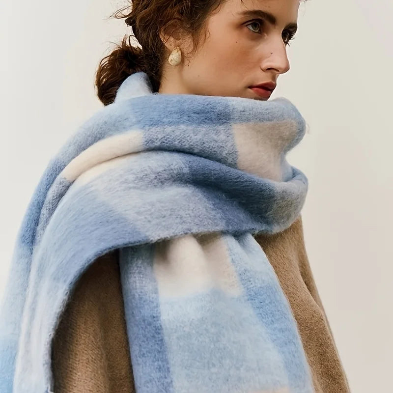 Warmer Kaschmir-Imitat Schal Langer Pashmina Foulard für Damen