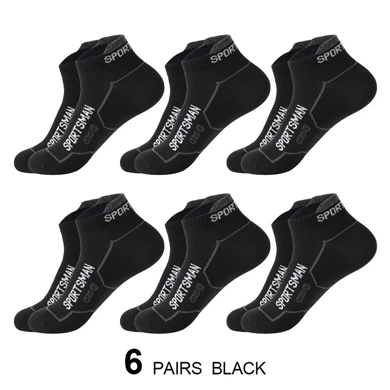 6 Paar Herren Sport Socken aus reiner Baumwolle dünne Outdoor-Sportarten atmungsaktive