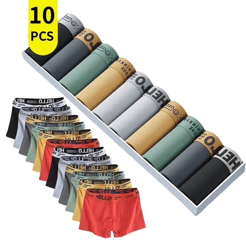 10 Stück Herren Unterwäsche Boxer Shorts Antibakterielle weiche Baumwolle