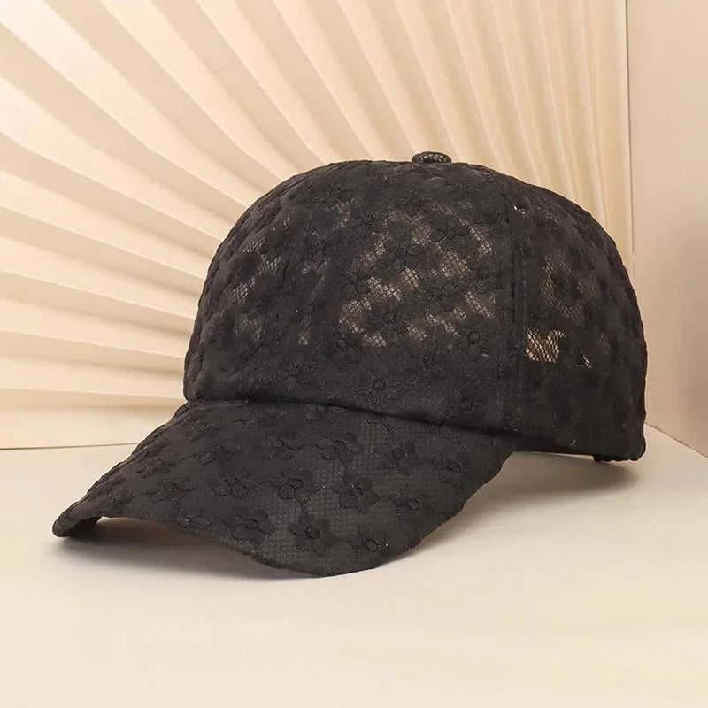 Damen Baseball Caps Spitze Strass Atmungsaktive Mesh Snapback Hut Hip Hop