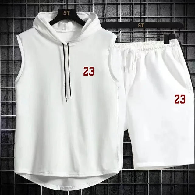 Zweiteiliges lässiges Sommer T-Shirt + Shorts Set für Herren Sportanzug