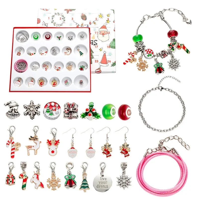 Christmas decorations Advent calendar 24-day countdown to the Christmas calendar Trendy jewelry set