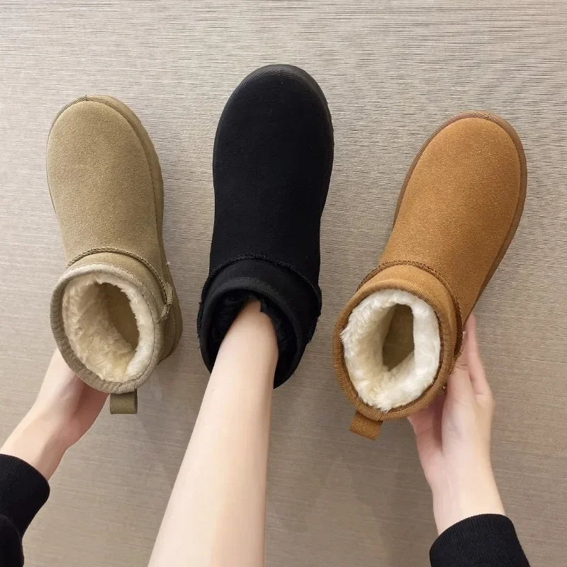 Damen kurze Slip-On Winter Boots