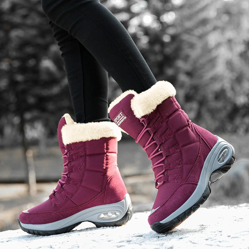 Damen Winter Schneestiefel Boots mit warmen Plüsch