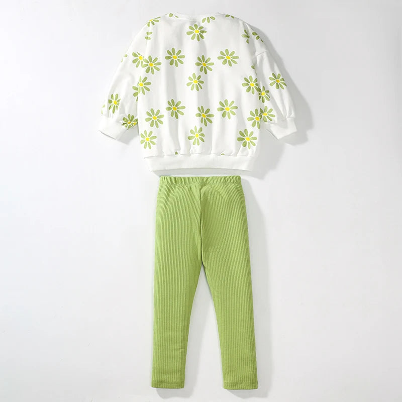 Kleine Maven enfants vêtements bébé filles automne coton dessin animé fleurs sweats