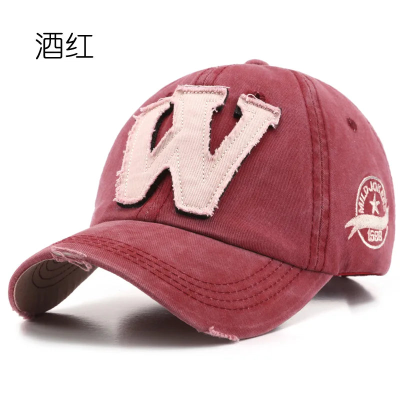 Unisex Baseball Caps Buchstaben W Stickerei Snapback Hip Hop Einstellbar Baumwolle