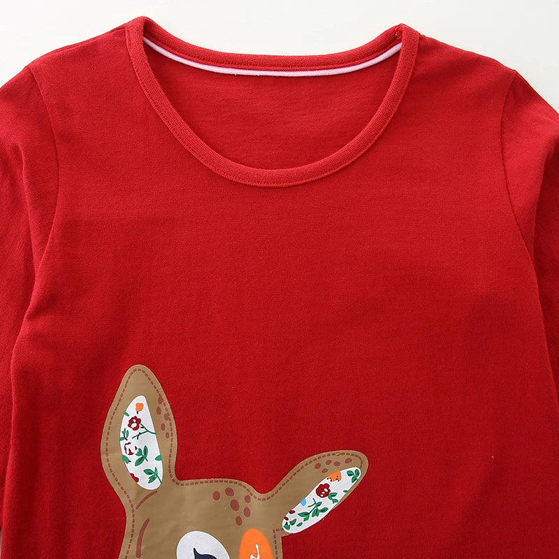 Little Maven Baby Mädchen Oberteil Top Cartoon Hirsch