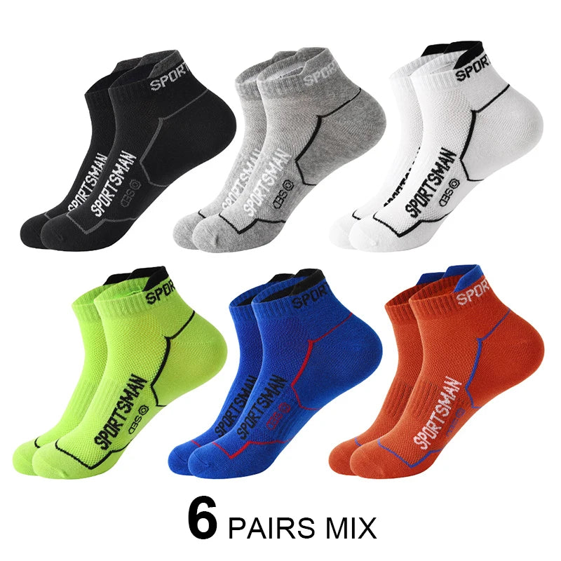 6 Paar Herren Sport Socken aus reiner Baumwolle dünne Outdoor-Sportarten atmungsaktive