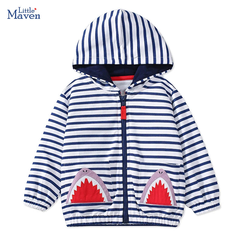 Little Maven Baby Unisex Jäckchen mit Kapuze Cartoon Hai