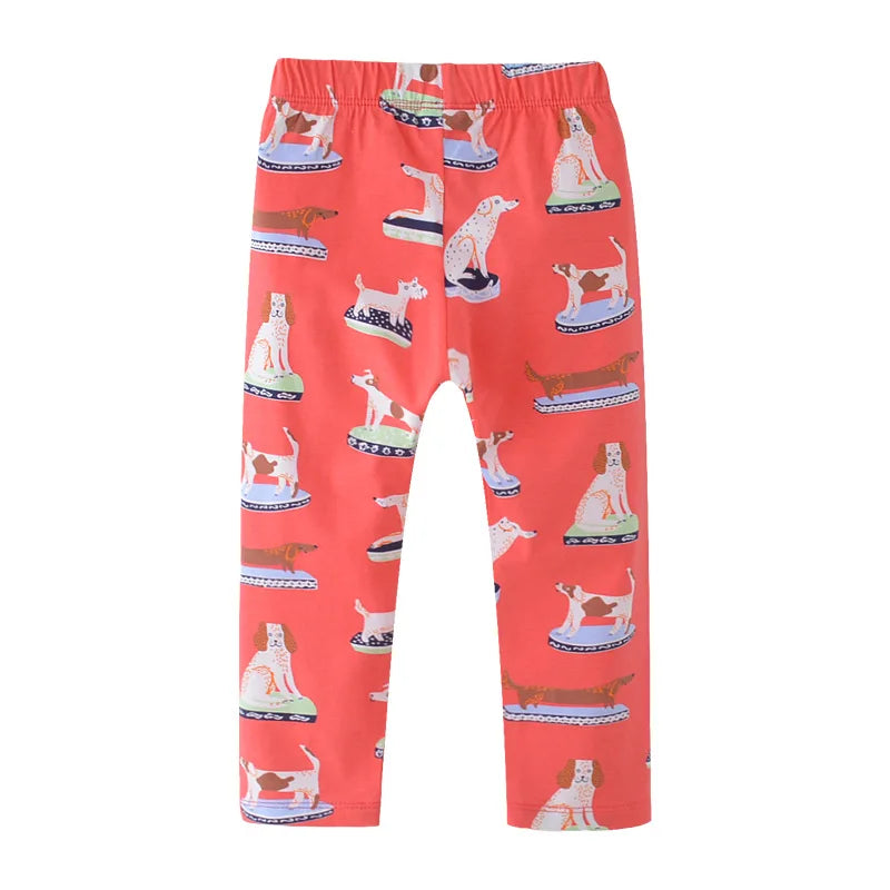 Little Maven Baby Mädchen Leggings Hose Cartoon Tier-Hundemuster