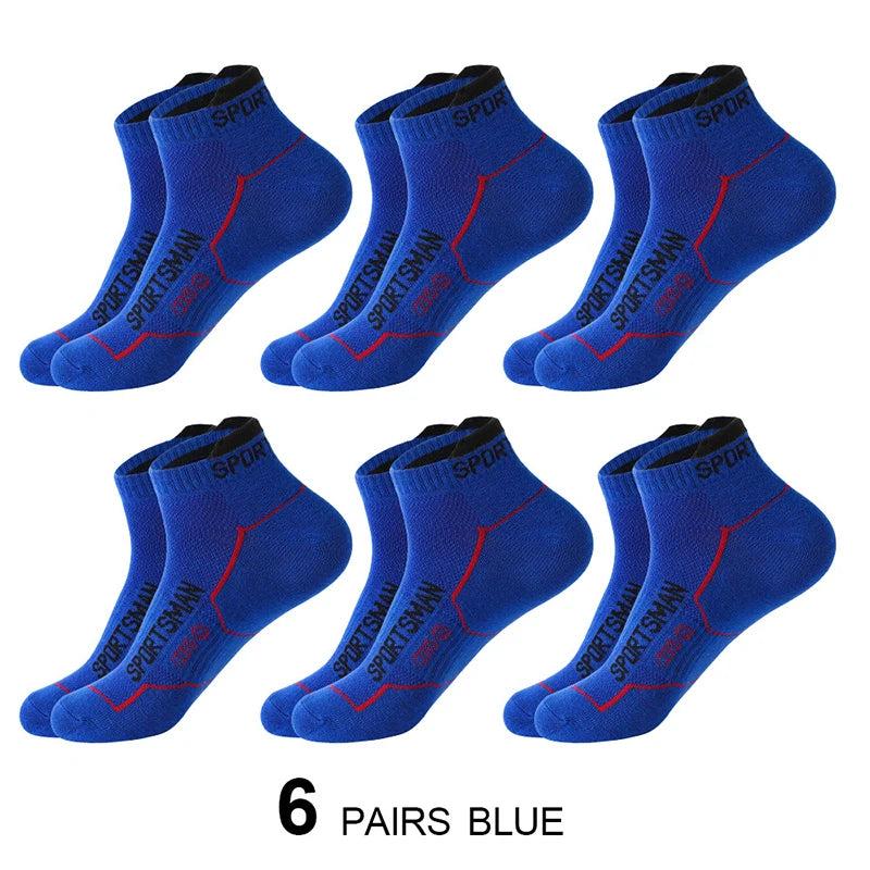 6 Paar Herren Sport Socken aus reiner Baumwolle dünne Outdoor-Sportarten atmungsaktive