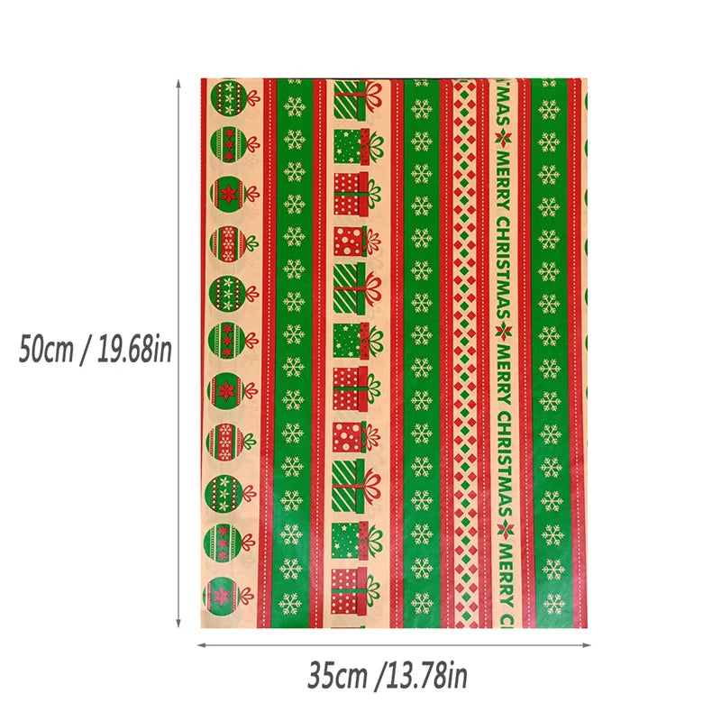 Kraft-Seidenpapier Weihnachtsmuster, mehrfarbig bedruckt