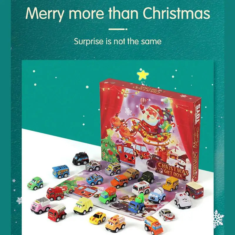 Adventskalender Geschenk Box Fahrzeuge Auto Spielzeug Set 24 Tage Weihnachten Countdown