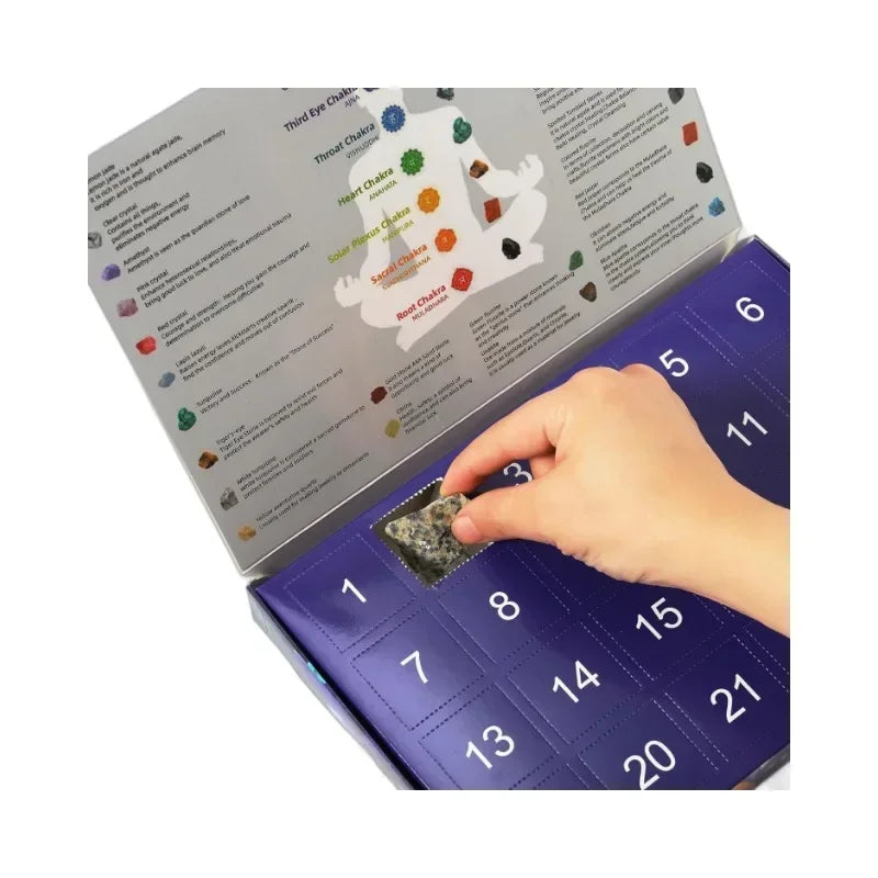 Advent calendar natural &amp; pure natural stone crystals Christmas gift box 24 days