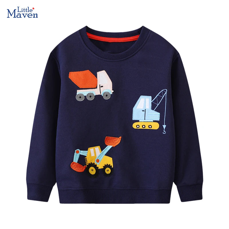 Little Maven Baby Jungen Sweatshirt Cartoon Stickerei Bagger