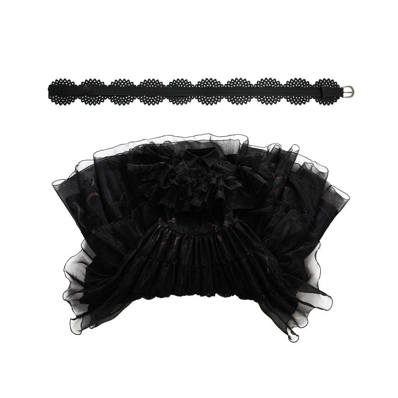 EXCLUSIVE Design Halloween Costume Wednesday Black Dress for Women 