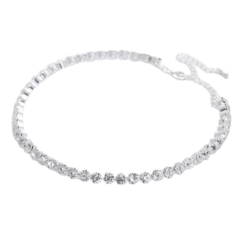 Modische Mode Strass Halskette Ohrringe Armband-Set