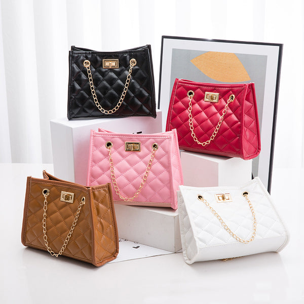 Mini Handtasche mit Kette, kleine quadratische Umhängetaschen für Damen