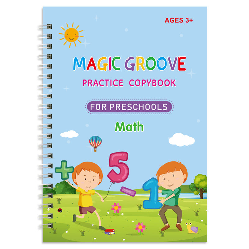 Magic Book, Vorschule Übungs Schreibheft mit hartem Stift und Rillen ENGLISCH