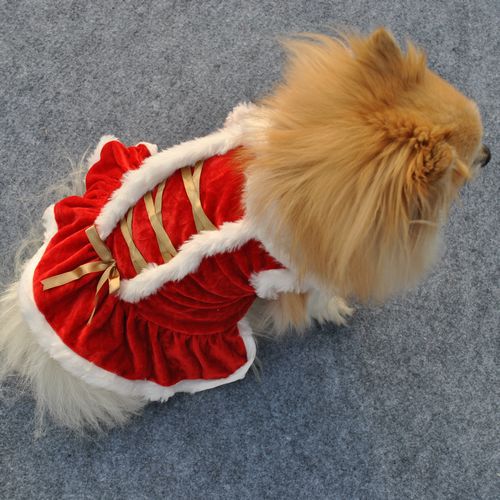 Hundebekleidung Klassik Rotes Kleid Weihnachten New Year