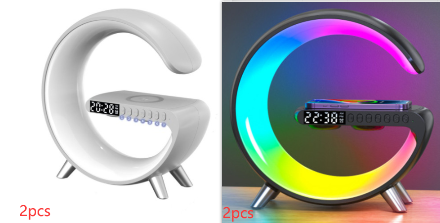 Intelligente Atmosphäre Lampe, Bluetooth Lautsprecher, Drahtlose Ladegerät, Nacht Lampe, Sonnenaufgang, Wake-up Lampe Polar, Wecker