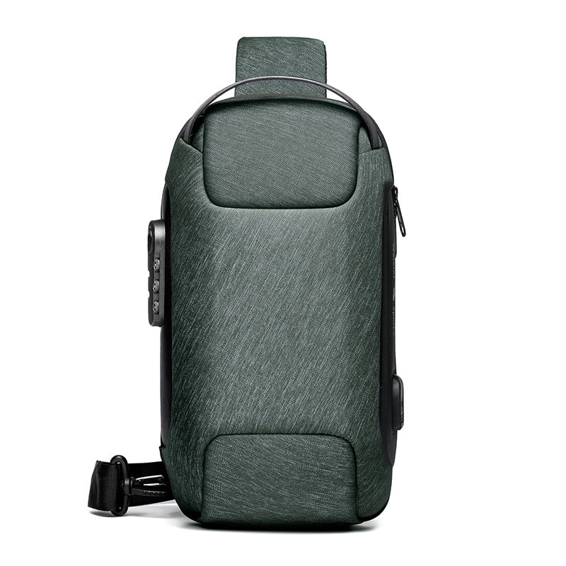 Wasserdichte USB Anti-diebstahl Tasche für Herren Oxford Crossbody Schultertasche Sling Multifunktions