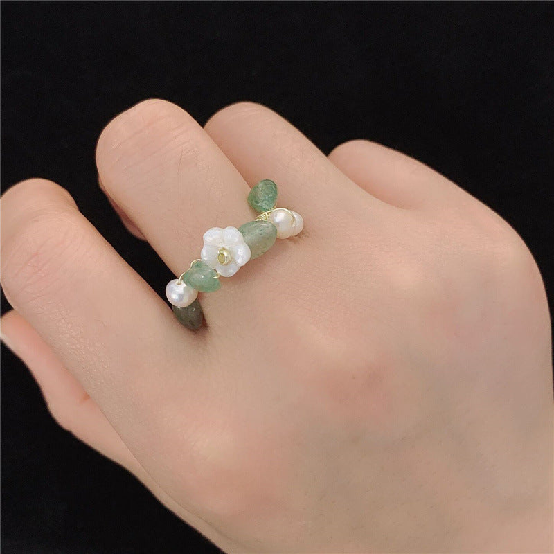 Damen Modeschmuck Muschel Blumen Ring