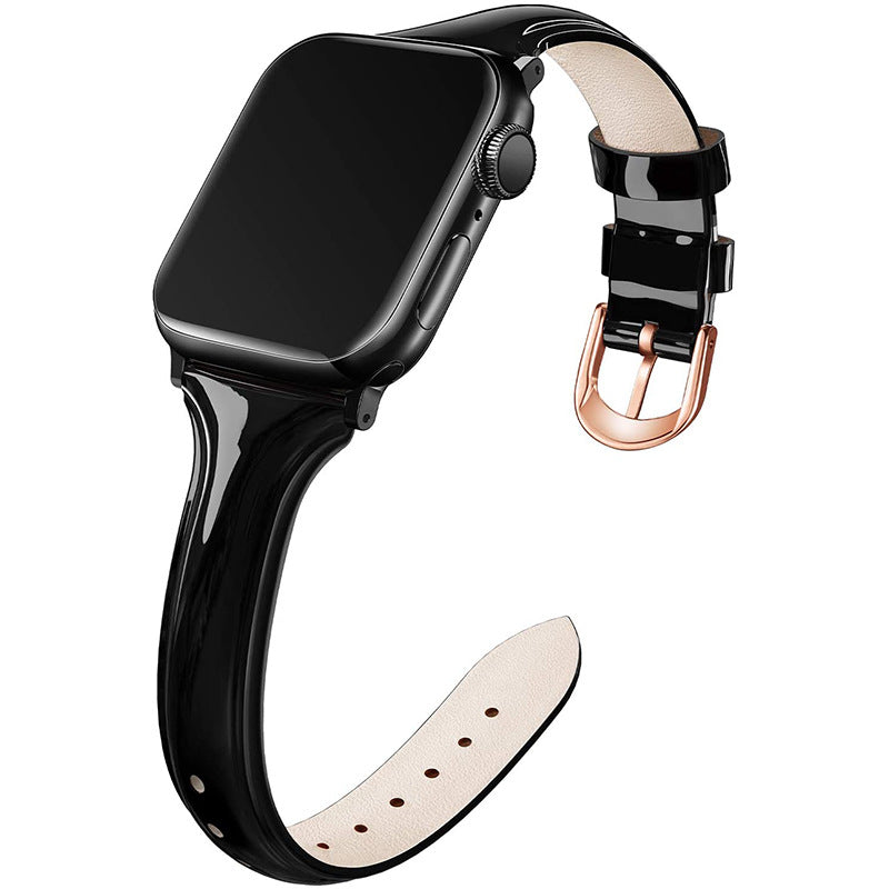 Geeignet für Apple 6 SE Strap Smartwatch Glänzend Leder Strap